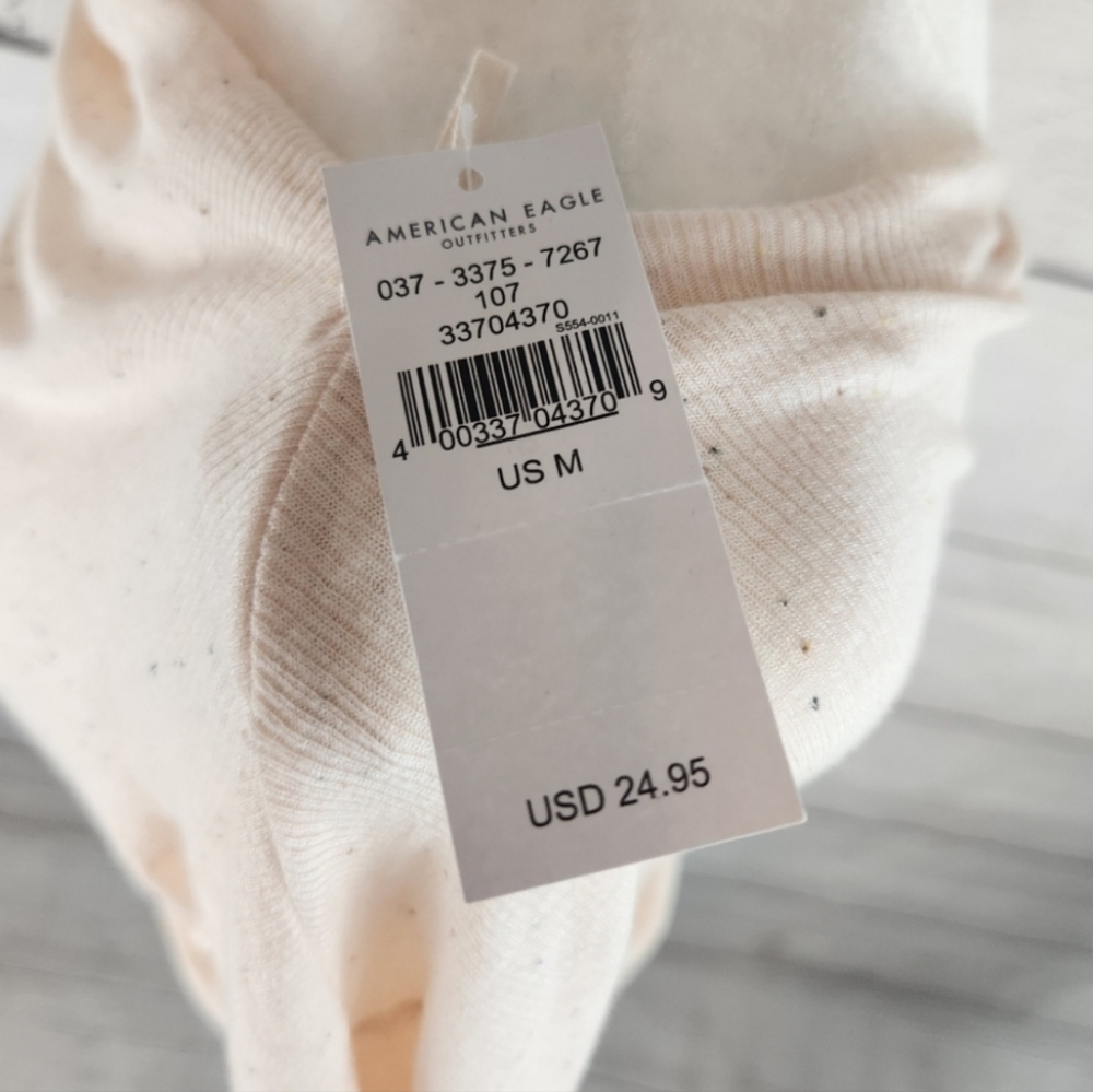 NWT - American Eagle Outfitters Speckled Cream Cowl Neck Blouse - Medium - Picture 6 of 6